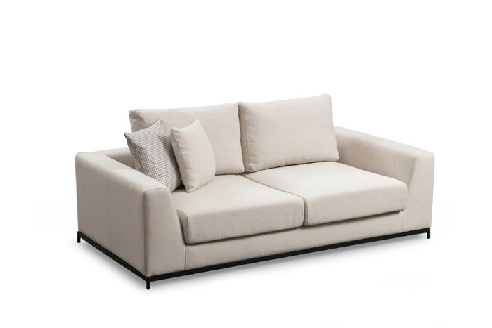 Atelier Del Sofa Sofá 2 Plazas Beige 201x102x84 cm Tapizado Poliéster